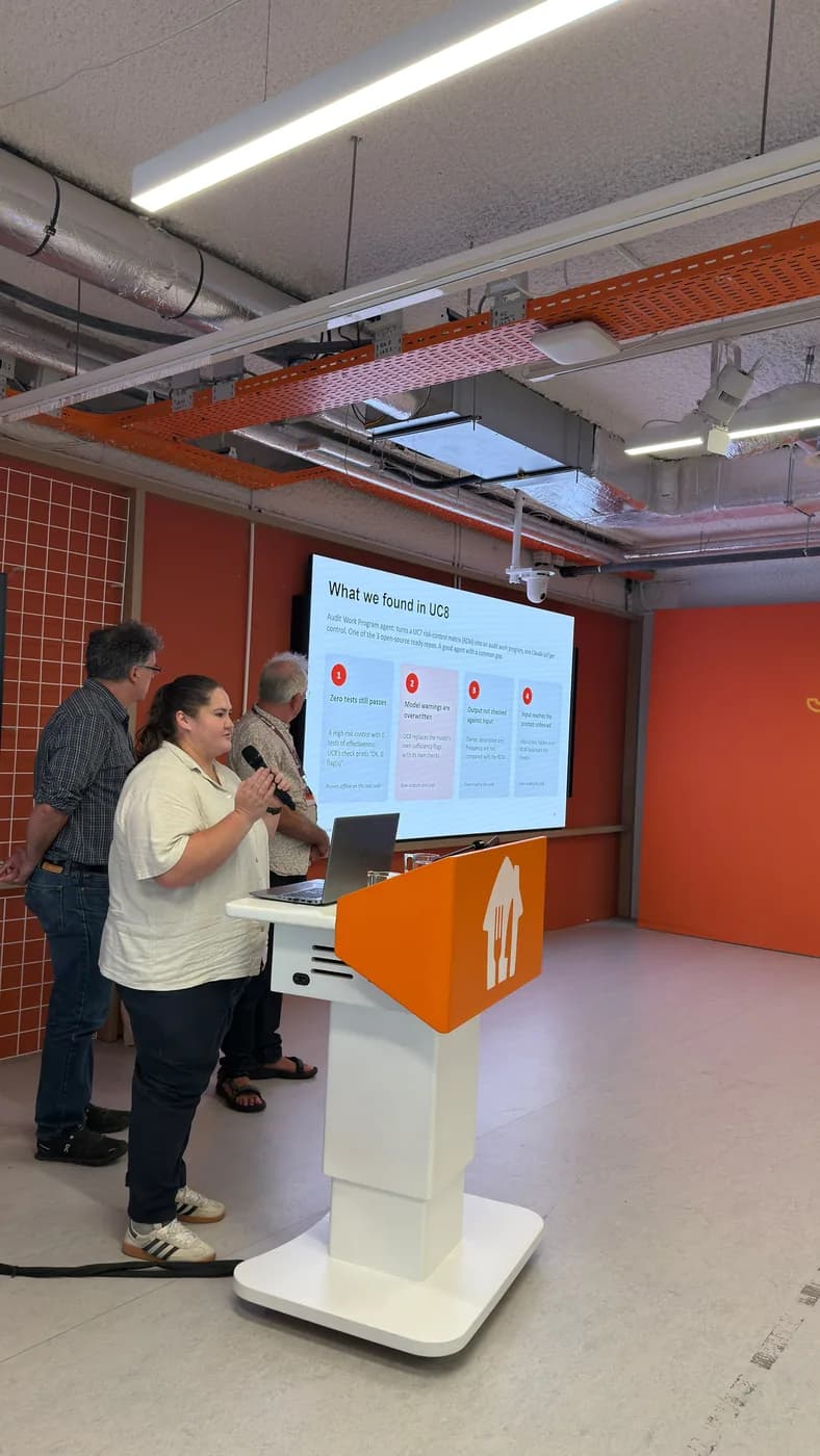 A team presenting what they found